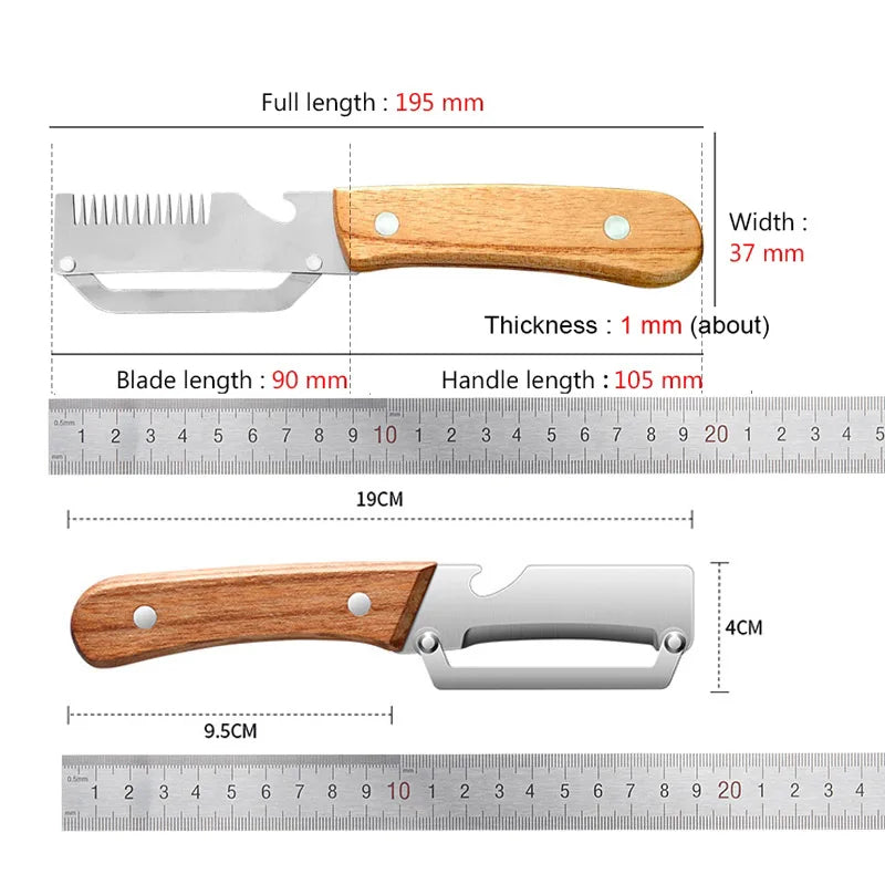Vegetable Peeler with Wooden Handle for Peeling and Slicing
