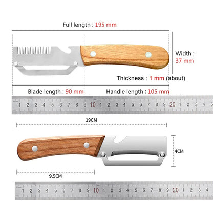 Vegetable Peeler with Wooden Handle for Peeling and Slicing