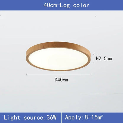 Wood Grain Walnut LED Ceiling Lamp
