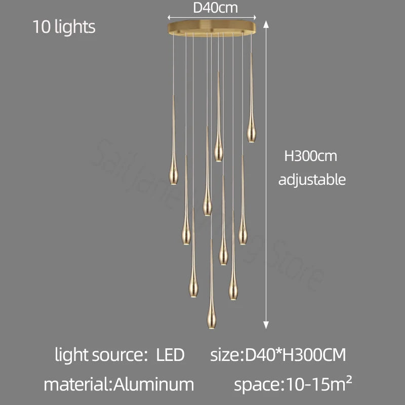 Nordic LED Staircase Pendant Chandelier