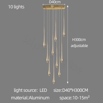 Nordic LED Staircase Pendant Chandelier