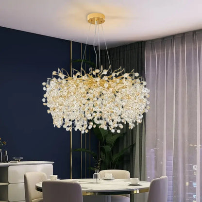 Modern circular crystal chandelier