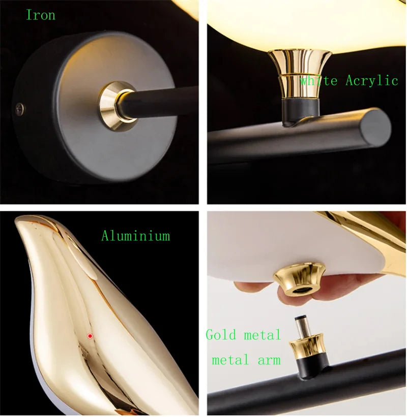 Nordic Golden Bird LED Wall Sconce Lamp