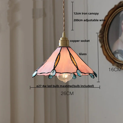 Walnut Wood LED Pendant Light with Glass Shade