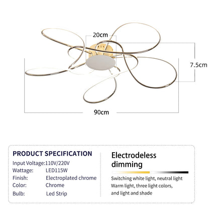Modern LED Chandelier – Chrome/Gold Ceiling Light