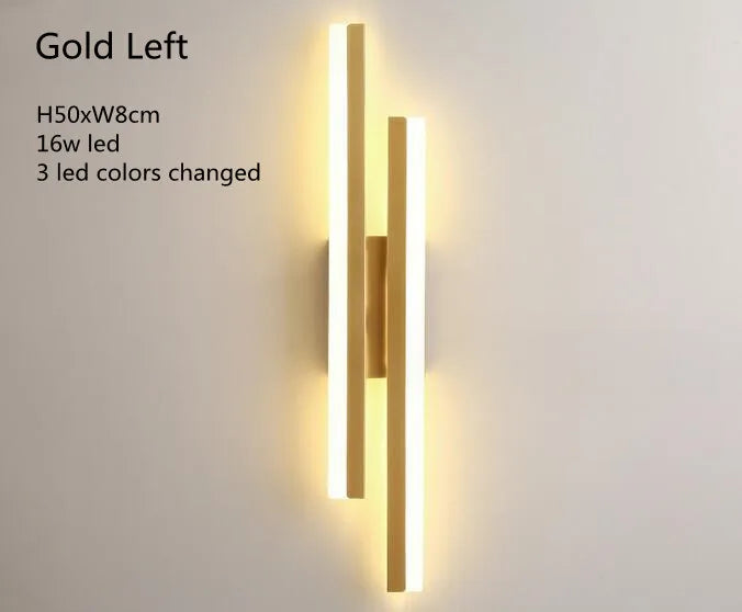 LED Wall Lamp Wall Sconces Copper Line Pipe Acrylic Lampshade