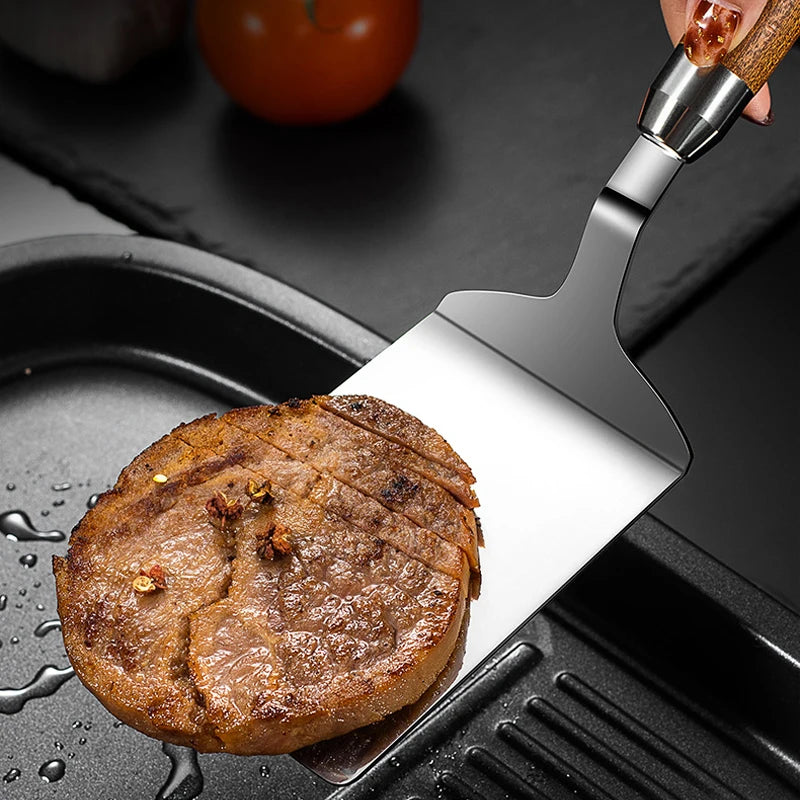 Stainless Steel BBQ Spatula with Wood Handle