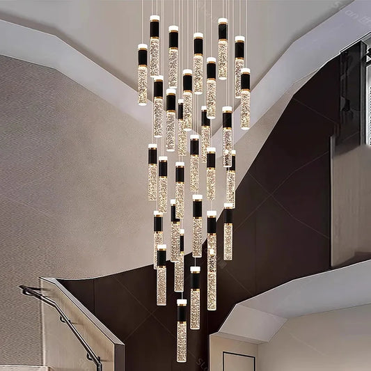 Modern home decoration crystal chandelier, stair Pendant lamp,
