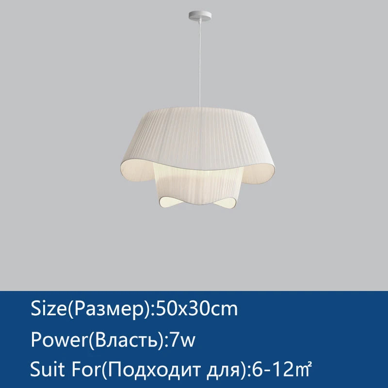 Nordic Cream Fabric Pendant Chandelier
