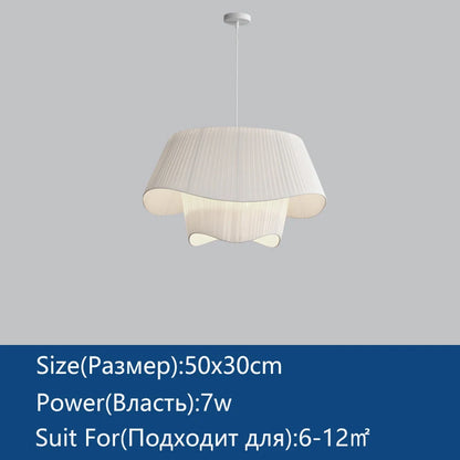 Nordic Cream Fabric Pendant Chandelier