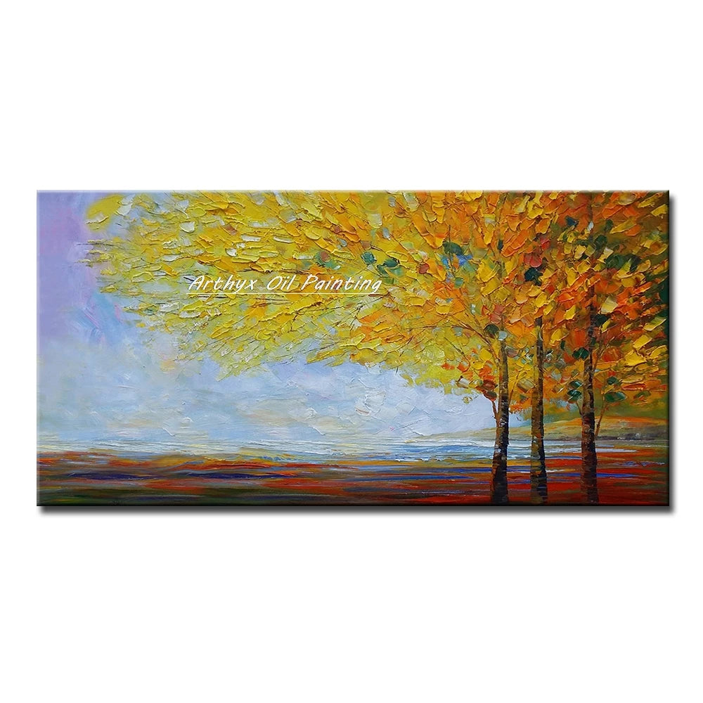 Large Abstract Tree Oil Painting on Canvas