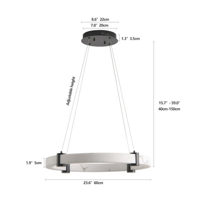Round Hanging Chandelier with Adjustable Height,