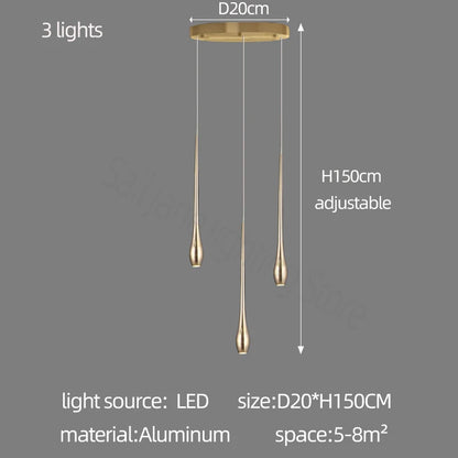 Nordic LED Staircase Pendant Chandelier