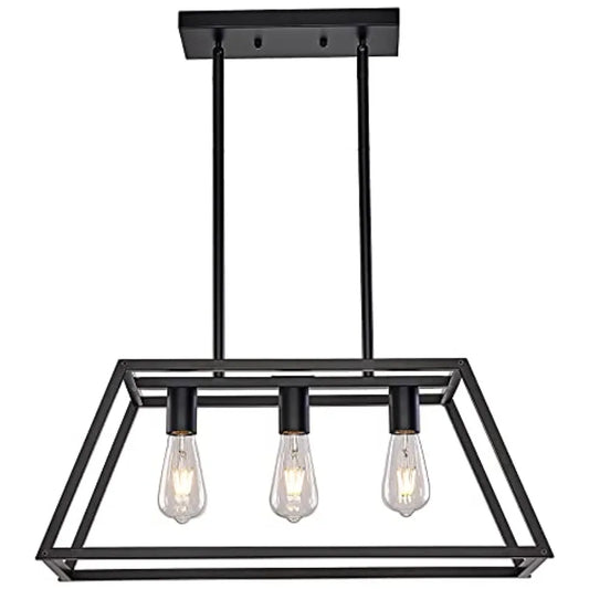 Contemporary 3-Light Black  Light Fixture