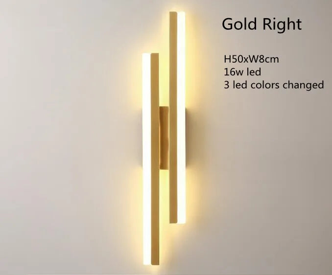 LED Wall Lamp Wall Sconces Copper Line Pipe Acrylic Lampshade