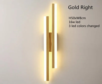 LED Wall Lamp Wall Sconces Copper Line Pipe Acrylic Lampshade