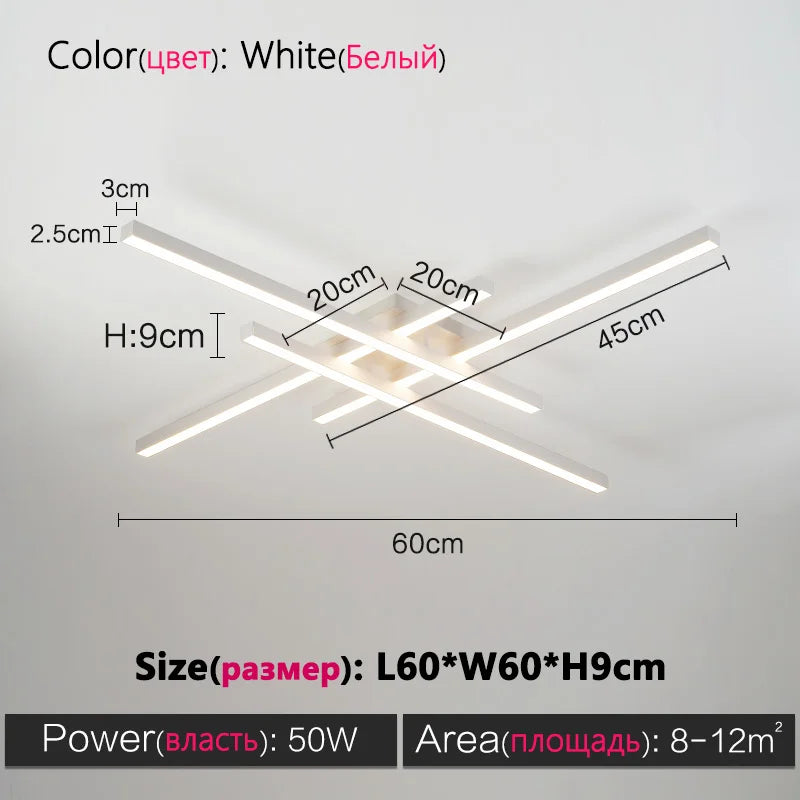 Black Nordic LED Ceiling Chandelier