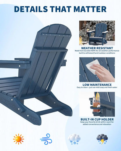 Folding Adirondack Chair with Cup Holder