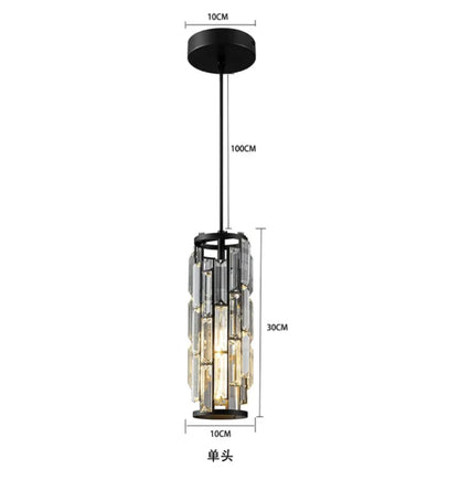 Crystal Pendant Hanging Light for Dining & Bedside