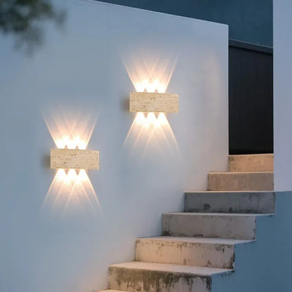 Wabi-Sabi LED Stone Wall Lamp – Waterproof Indoor & Outdoor Sconce