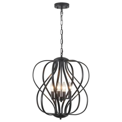 Modern Black Sphere Chandelier for Dining Room,