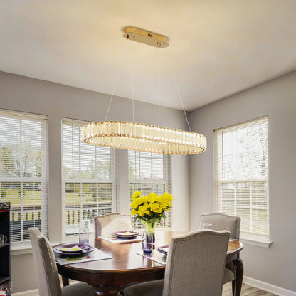 Oval gold pendant lamp,