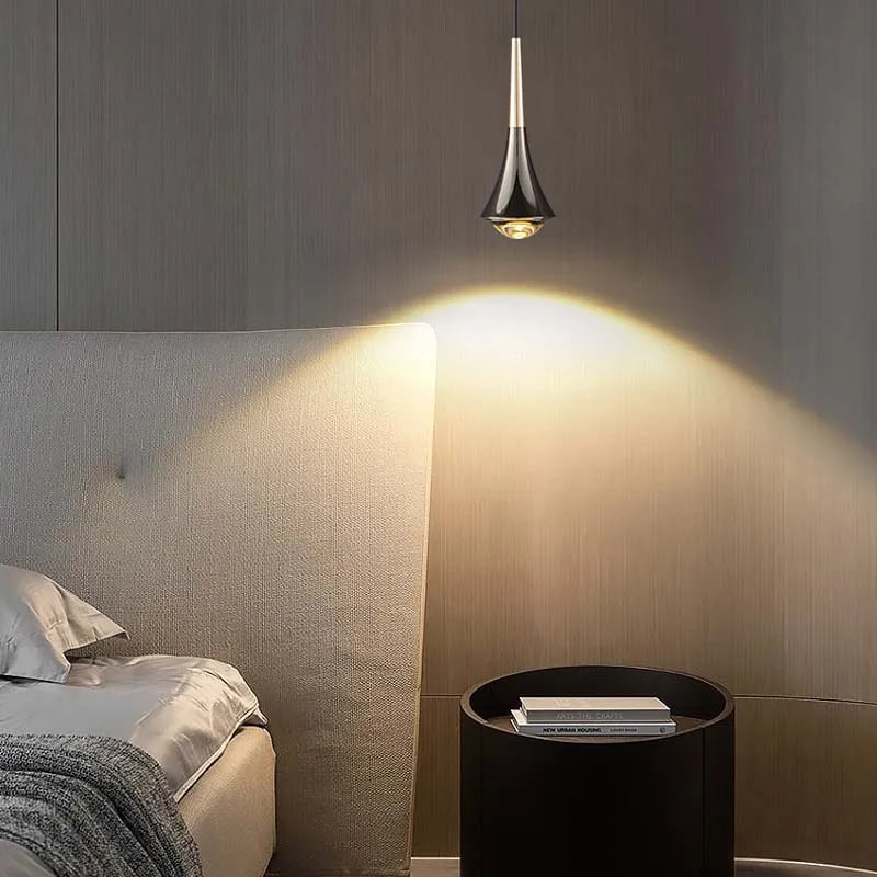 LED bedside chandelier Full spectrum adjustable adjustable small chandelier Bedroom bar restaurant modern simple cable light