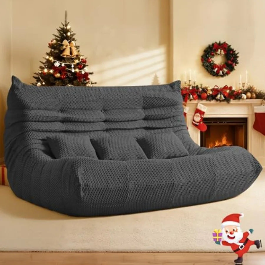 Large Bean Bag Chair with Memory Foam & Pillows