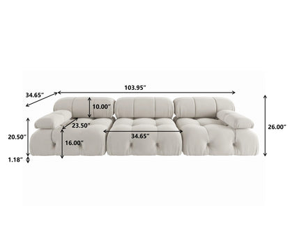 Modern Velvet Sectional Sofa-104/Inch