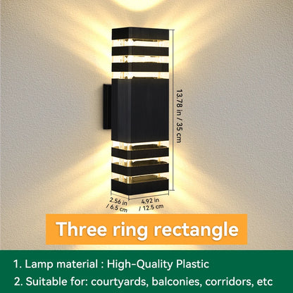 Modern Outdoor Waterproof Square Wall Lamp (E27)