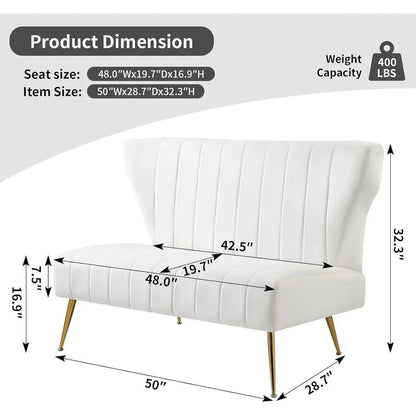 67" Tufted Velvet Loveseat with Side Pockets