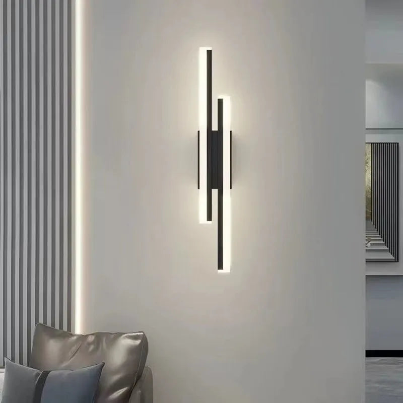 LED Wall Lamp Wall Sconces Copper Line Pipe Acrylic Lampshade