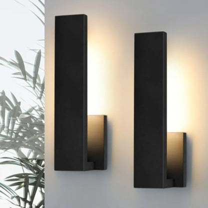 Aluminum LED 18W Modern Wall Sconces Set of 2 Matte Black Waterproof Sconce Wall Lighting Indoor Outdoor Hardwired Wall Lights