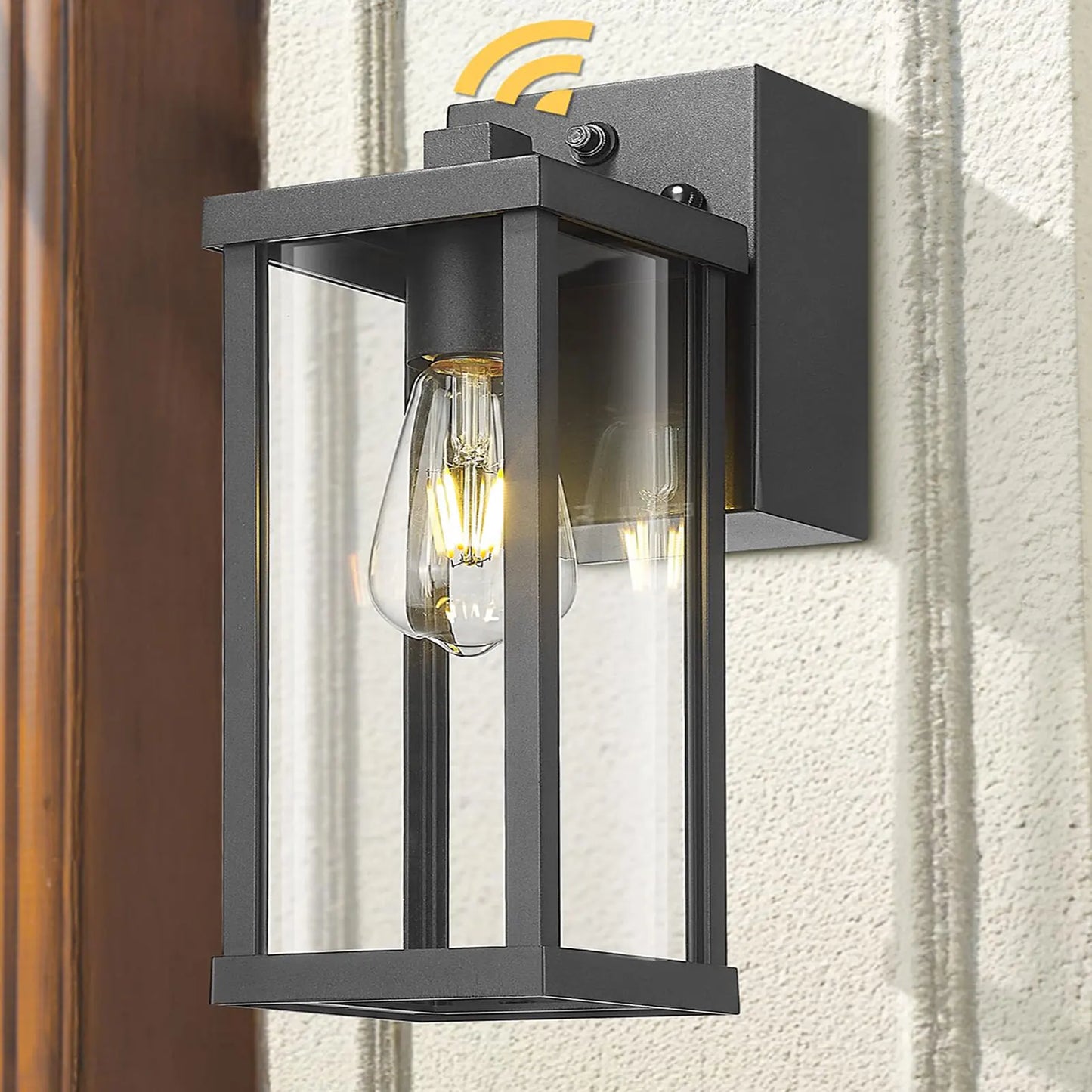 Porch Light with GFCI Outlet & Dusk-to-Dawn Sensor