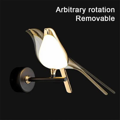 Nordic Golden Bird LED Wall Sconce Lamp