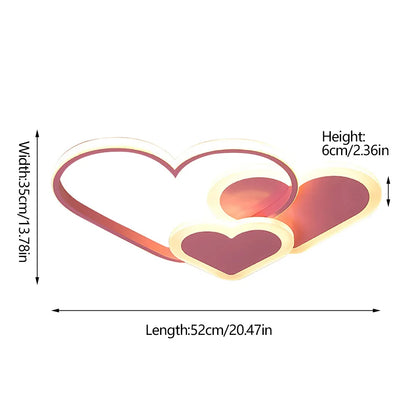 Heart-Shaped LED Ceiling Lamp with Remote Control