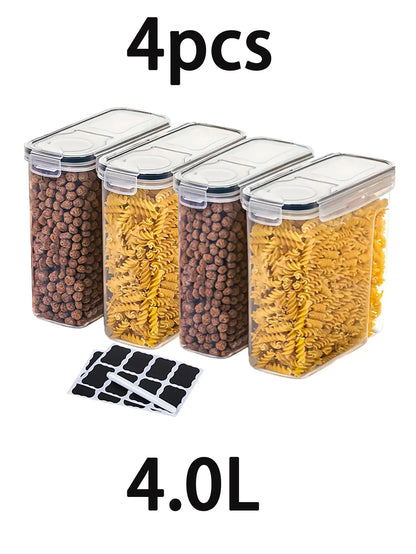 4PCS 4L Airtight Food Storage Containers