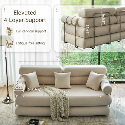 Folding Sleeper Sofa with Arm Support