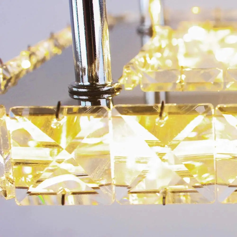 Small Crystal LED Semi-Flush Mount Ceiling Light – Warm White