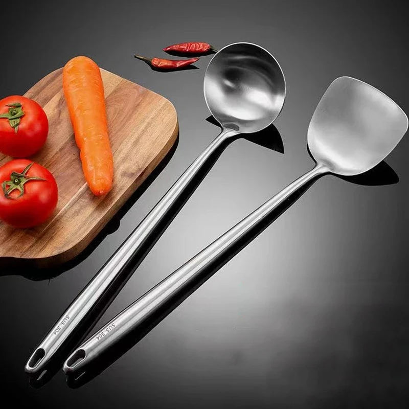 Stainless Steel Wok Spatula & Ladle Set