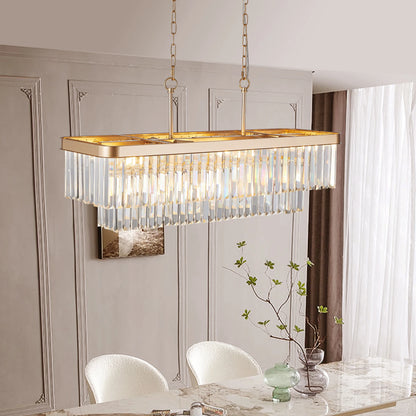 33.5" Industrial Crystal Chandelier