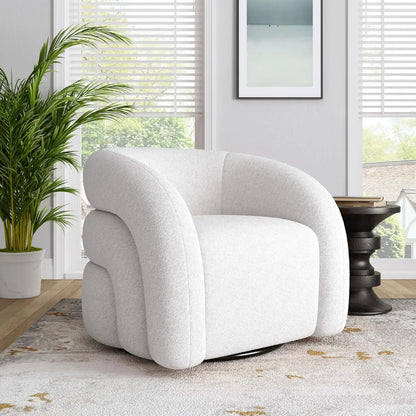 Small Swivel Barrel Accent Chair – No Assembly