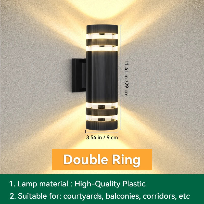 Modern Outdoor Waterproof Square Wall Lamp (E27)