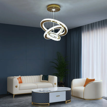 French Crystal LED Pendant Ceiling Light