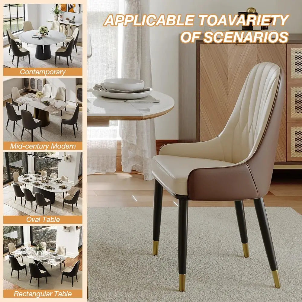 PU Leather Wingback Dining Chairs (Set of 2)