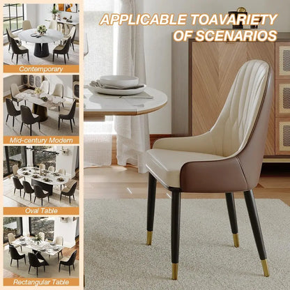 PU Leather Wingback Dining Chairs (Set of 2)