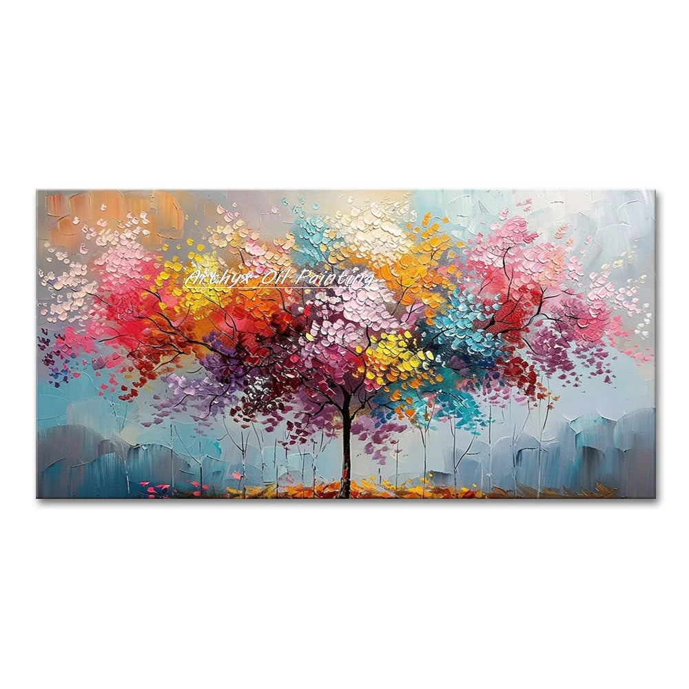 Large Abstract Tree Oil Painting on Canvas