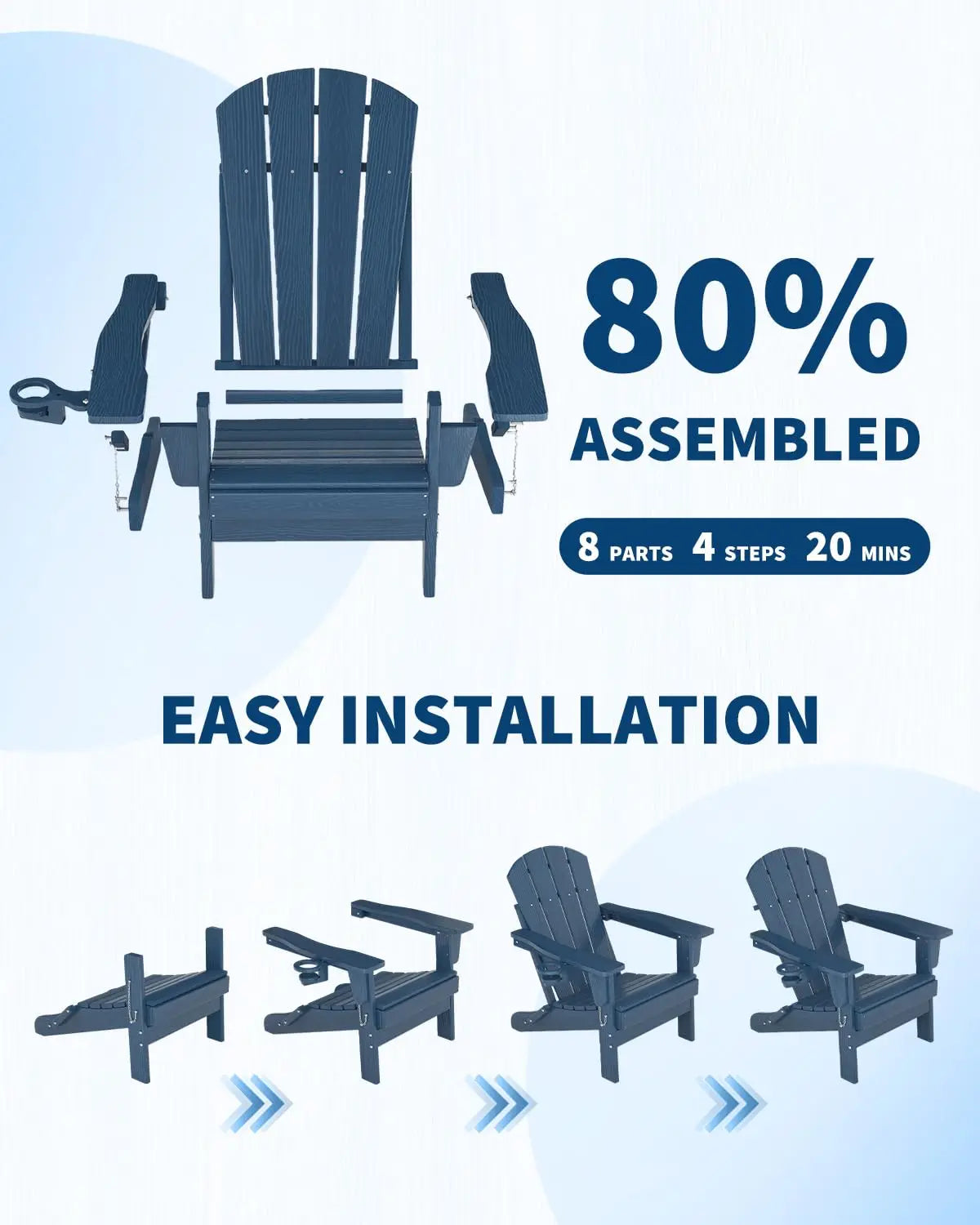Folding Adirondack Chair with Cup Holder