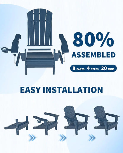 Folding Adirondack Chair with Cup Holder