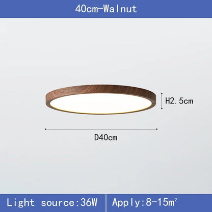 Wood Grain Walnut LED Ceiling Lamp